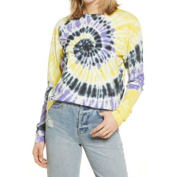 Bp Gender Inclusive In Purple- Yellow Tie Dye Tee Size Small Yellow NEW - Picture 1 of 5